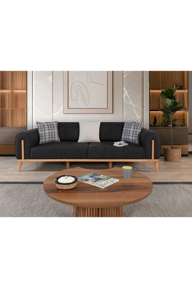 Ak sofa Leon Koltuk Takımı Antrasit 3+3 ürün görseli 1