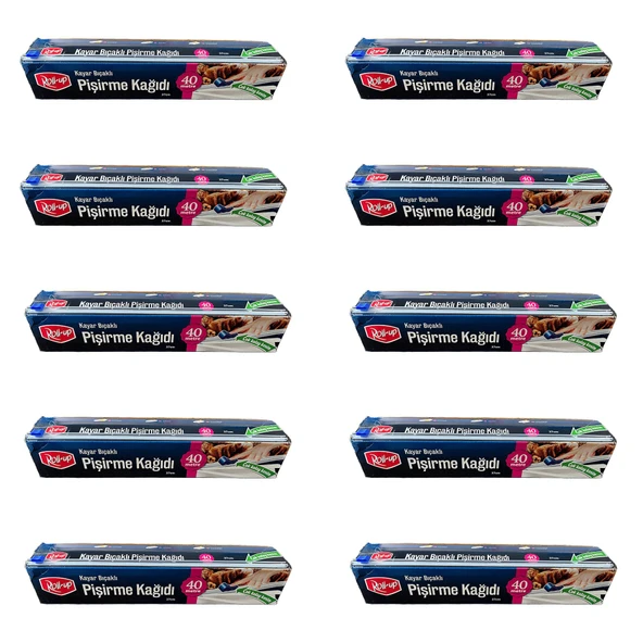 Roll-Up Kayar Bıçaklı Beyaz Yağlı Fırın Tepsi Pişirme Kızartma Kağıdı - 37 Cm. x 40 Metre - 10 Adet ürün görseli 1