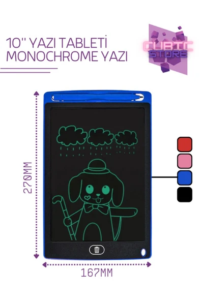 CUBİC STORE Grafik Digital Çocuk Yazı Tahtası Çizim Tableti Lcd 10 Inc ürün görseli 1
