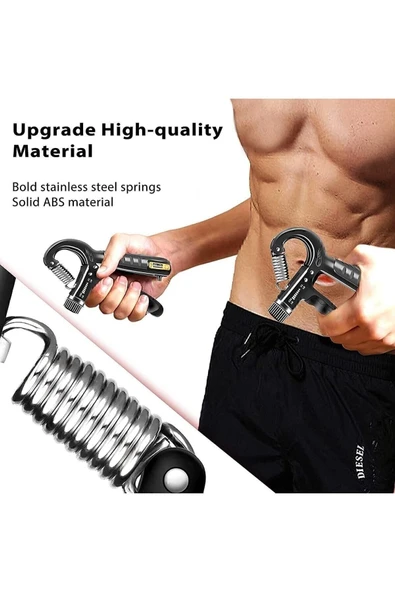 ULTİO SPOR Orijinal Sayaçlı El Yayı 60 Kg - 5 Kg Ayarlanabilir 1 Adet El Yayı Bilek Kas Güçlendirici ürün görseli 1