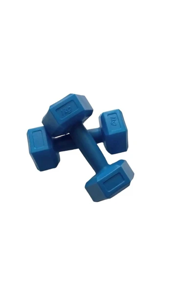 CKSPOR 1 kg X 2 Adet Plastik Dambıl Ağırlık Seti  Köşeli Dambıl ürün görseli 1