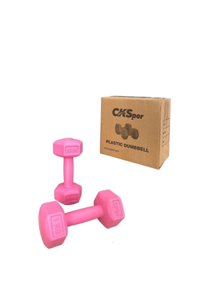 CKSPOR 2'Li Dambıl Seti 1 kg X 2 Adet Plastik Dambıl Ağırlık Seti  Köşeli ürün görseli 1