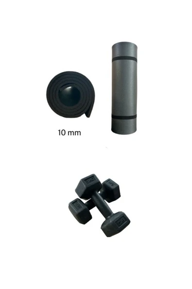 CKSPOR DS1 Dambıl Seti 10 MM Pilates Matı Ve 1 Kg Dambıl Set Pilates Egzersiz  Seti ürün görseli 1