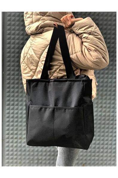 CKSPOR Kadın Siyah Omuz Ve Kol Çantası40*36*11 Cm ürün görseli 1