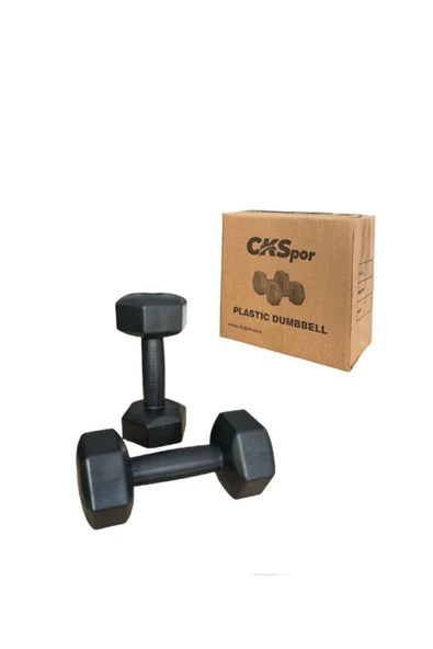 CKSPOR 2'Li Dambıl Seti 1 kg X 2 Adet Plastik Dambıl Ağırlık Seti  Köşeli ürün görseli 1