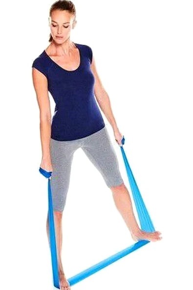 PEKİAL Pilates Bandı Jimnastik Pilates Lastiği 120x15 Cm Egzersiz Aerobik Bant 1 Adet Mavi ürün görseli 1