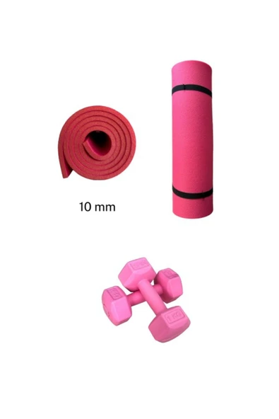 CKSPOR DS1 Dambıl Seti 10 MM Pilates Matı Ve 1 Kg Dambıl Set Pilates Egzersiz  Seti ürün görseli 1
