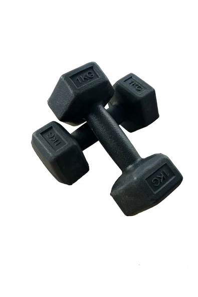MONARK CKSpor 1 kg X 2 Adet Köşeli Vinyl Kaplı Siyah Dambıl Ağırlık Seti ürün görseli 1