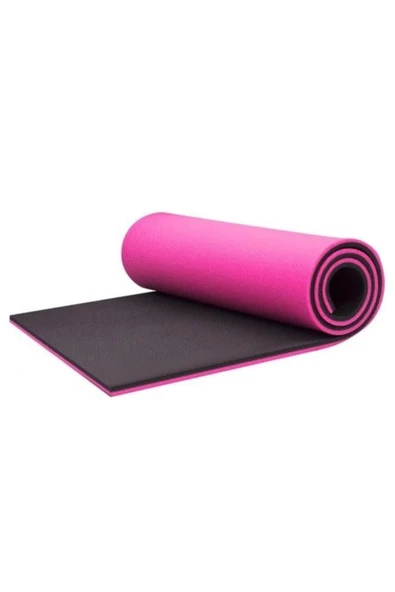 YUKON 10 mm Çift Taraflı Pembe Siyah Pilates Matı Pilates Minderi 180cmx60cm X10 mm ürün görseli 1