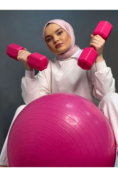 AYAZ SPORT Spor 1 Kg X 2 Adet 2 Kg Dambıl Seti 2 Kg Dumbell Set (Pembe) ürün görseli 1