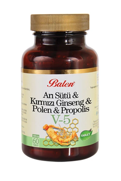 Arı Sütü Kırmızı Ginseng Polen Propolis V-5 1000 Mg 60 Adet Kapsül V5 ürün görseli 1