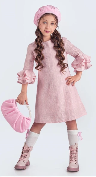 Miss Clarice Kız Çocuk Fransız Bere, Çanta, Çorap Ve Elbise Takım M00704 ürün görseli 1