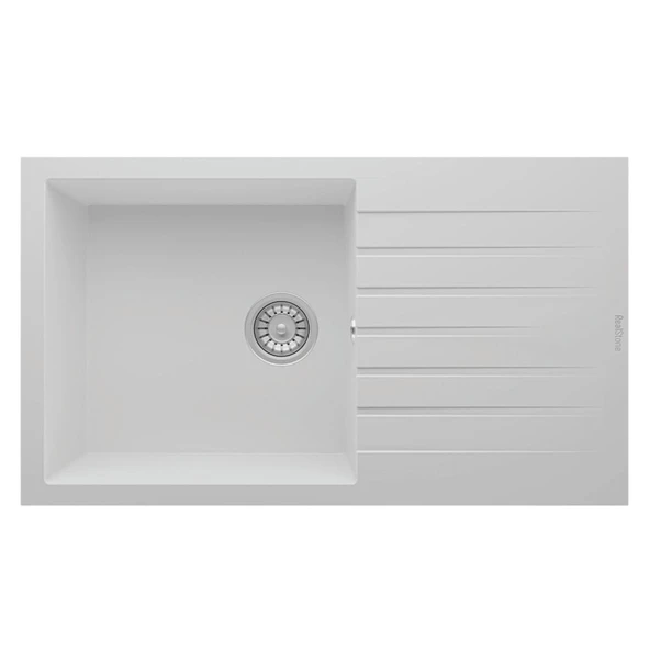 Real P014 LOADİKYA 86 XL Beyaz Granit Mutfak Eviyesi 86X50 cm ürün görseli 1