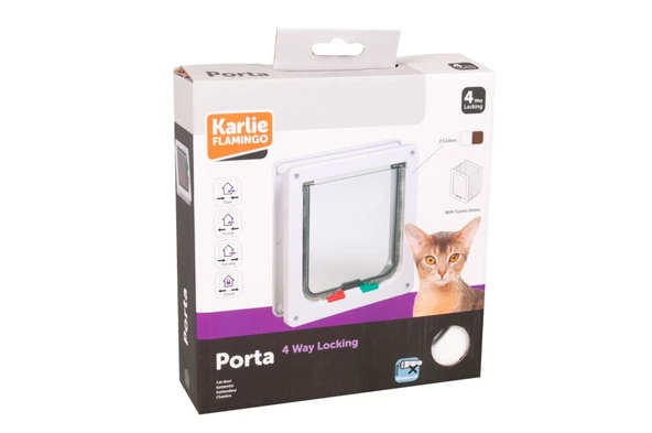 Karlıe 4 Yön Kilitli Kedi Kapısı 19,2x20cm Beyaz ürün görseli 1