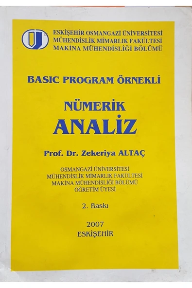 Basic Program Örnekli Nümerik Analiz (2.el) ürün görseli 1