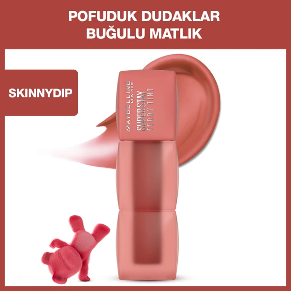 Maybelline New York Super Stay Teddy Tint Uzun Süre Kalıcı Likit Mat Tint 15 Skinny Dip ürün görseli 1