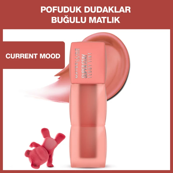 Maybelline New York Super Stay Teddy Tint Uzun Süre Kalıcı Likit Mat Tint 10 Current Mood ürün görseli 1