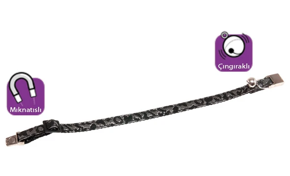 Karlıe Manyetik Kedi Tasma 30cm Siyah-gümüş ürün görseli 1