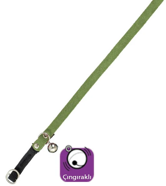 Karlıe Kadife Kedi Tasma Çıng. 30cm Yeşil ürün görseli 1