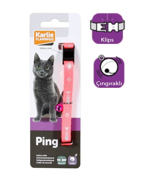Karlıe Kedi Tasması Çıng. 30cm Pembe ürün görseli 1