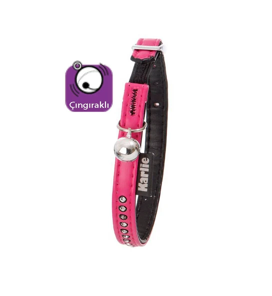 Karlıe Deri Kedi Boyun Tasma 30cm Pembe ürün görseli 1