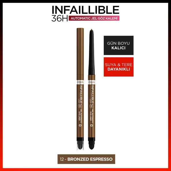 L'Oréal Paris Infaillible Göz Kalemi - 12 Bronzed Espresso ürün görseli 1