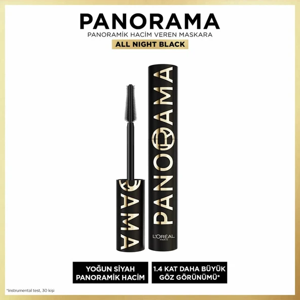 L'Oréal Paris Panorama Hacim Veren Maskara All Night Black - Siyah ürün görseli 1