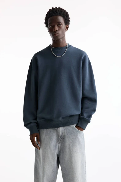 Pull & Bear Bisiklet yaka basic sweatshirt - Resim 5