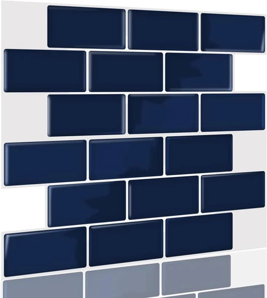 Renkli Duvarlar 30×30cm Safir Tuğla Epoksi 1 Adet 3D Yapışkanlı Duvar Kaplama Paneli Mutfak Banyo Salon Ofis Döşeme ürün görseli 1