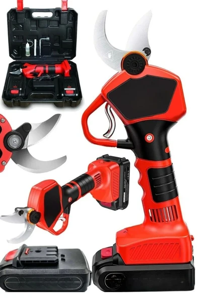 2X Akülü Kömürsüz Motor Dijital Emniyetli Akülü Dal Kesme Makası 128 V 12ah ürün görseli 1