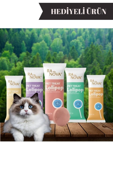 5'li Malt Destekli Kedi Lolipop'u Oyuncak Hediyeli Kedi Ödülü Kedi Vitamini ürün görseli 1