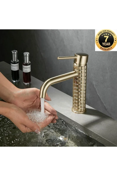 Banyo Lavabo Bataryası Mat Gold Renk Yeni Model 7 Yıl Garantili Ithal ürün görseli 1