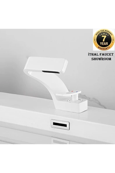 Banyo Lavabo Bataryası Beyaz Renk Şelale Yeni Tasarım 7 Yıl Garantili İthal ürün görseli 1