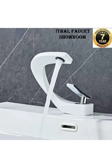 Banyo Lavabo Bataryası Beyaz Renk Şelale Yeni Tasarım 7 Yıl Garantili İthal ürün görseli 1