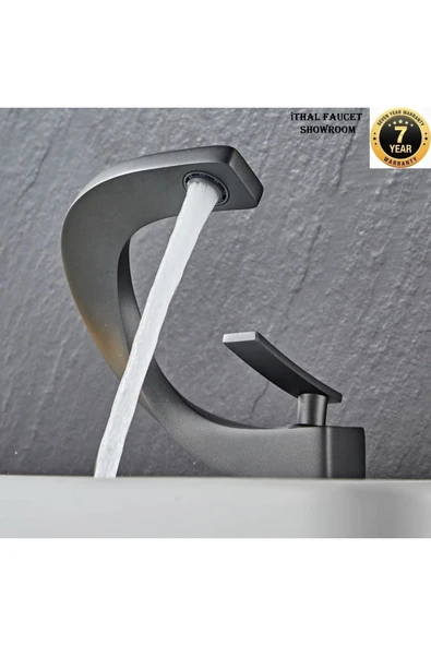 Banyo Lavabo Bataryası Antrasit Renk Şelale Yeni Tasarım 7 Yıl Garantili İthal ürün görseli 1