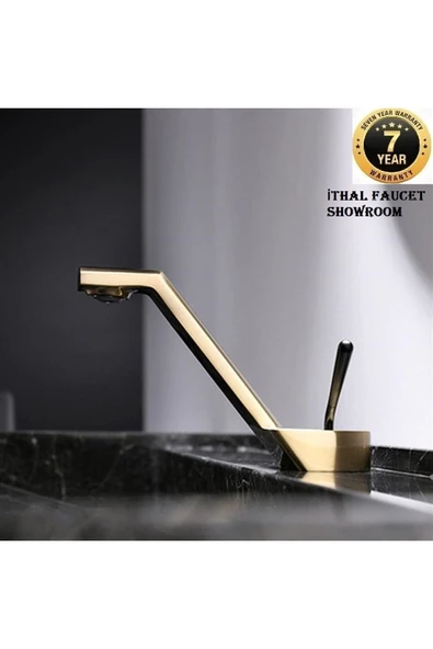 Banyo Lavabo Bataryası Mat Gold Renk Şelale Yeni Tasarım 7 Yıl Garantili İthal ürün görseli 1