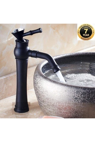 Banyo Çanak Lavabo Bataryası Siyah Renk Taşlı Model 7 Yıl Garantili Ithal ürün görseli 1