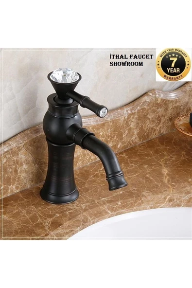 Banyo Lavabo Bataryası Siyah Renk Taşlı Model Yeni Tasarım 7 Yıl Garantili İthal ürün görseli 1