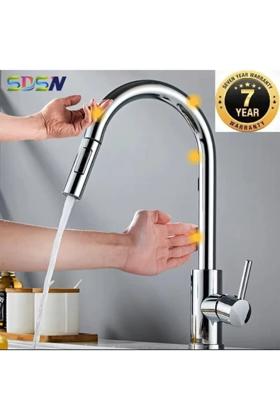 Smart Dokunmaik Mutfak Evye Bataryası Siyah Renk Spiralli Fiskiyeli Yeni Ithal 7 Yıl Garantili ürün görseli 1