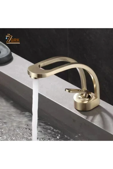 Banyo Lavabo Bataryası Mat Gold Renk Şelale Yeni Tasarım 7 Yıl Garantili İthal ürün görseli 1