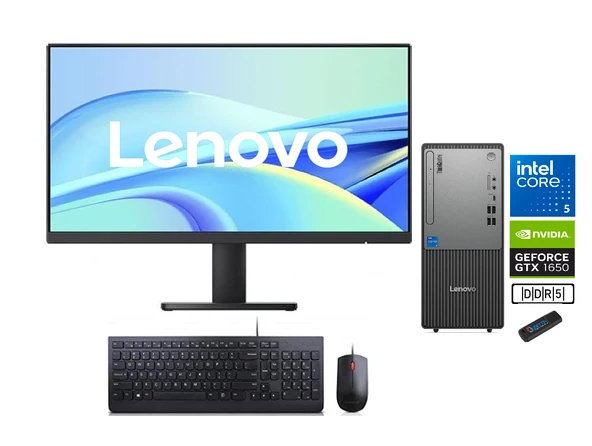 Lenovo Thinkcentre Neo 50T Gen 5 Intel Core I5 13400 48GB Ddr5 4tb SSD 4GB/GTX1650 27"mon Freedos Masaüstü Blgisayar NEO12UB000ETRTXP20+ZETTAUSBBELLEK ürün görseli 1