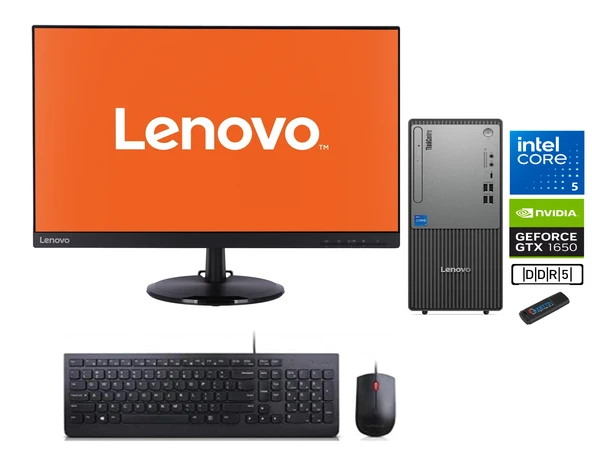 Lenovo Thinkcentre Neo 50T Gen 5 Intel Core I5 13400 48GB Ddr5 256GB SSD 4GB/GTX1650 23.8mon WİN11H Masaüstü Blgisayar NEO12UB000ETRTXYH16+ZETTAUSBBELLEK ürün görseli 1