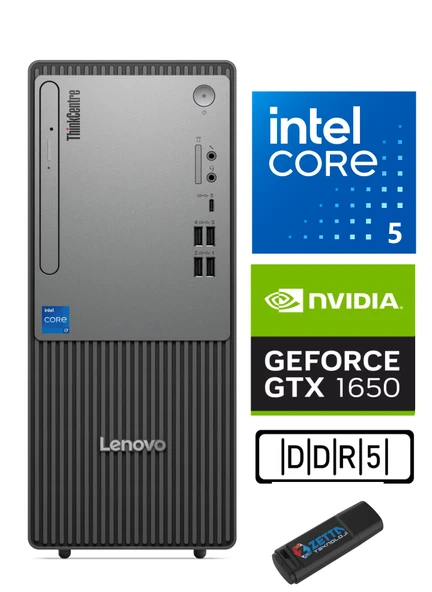 Lenovo Thinkcentre Neo 50T Gen 5 Intel Core I5 13400 64GB Ddr5 2tb SSD 4GB/GTX1650 WİN11H Masaüstü Blgisayar NEO12UB000ETRTXH24+ZETTAUSBBELLEK ürün görseli 1