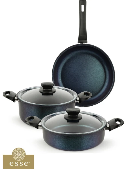 Esse Green 5 Parça Set Karnıyarık Tencere 24 cm -  24 cm - 22cm ürün görseli 1