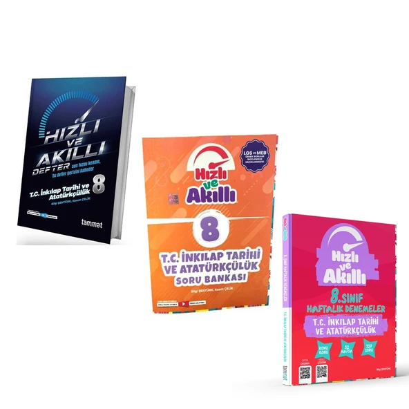 Tammat 8.Sınıf İnkılap Defter Soru ve Deneme Seti 3 Kitap ürün görseli 1