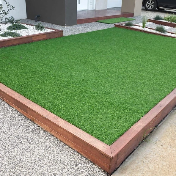 Kesme Suni Yapay Yeşil Çim Halı 7 mm Balkon Teras Bahçe Dekoratif Kaymaz ürün görseli 1
