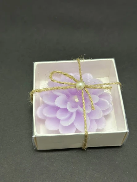 Lotus Mor Mum 4 Adet Süslü Hediyelik - Resim 4