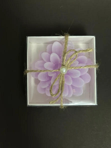 Lotus Mor Mum 4 Adet Süslü Hediyelik - Resim 3