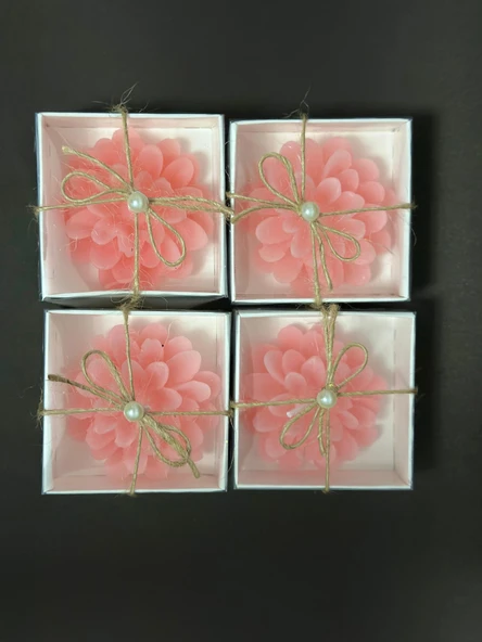 Lotus Pembe Mum 4 Adet Süslü Hediyelik ürün görseli 1
