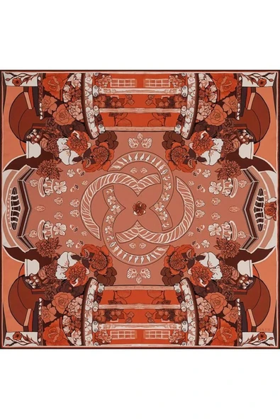 Bosphorus Çift Taraflı İpek Twill Eşarp 8834712-931 - Resim 4